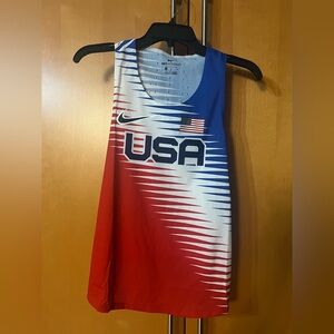 Nike Aeroswift ADV USA Racing Singlet Women's Medium Red White Blue CV0414-657